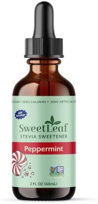 SweetLeaf Stevia Drops Liquid Sweetener, Peppermint - 2 Fl Oz, Pack of 1