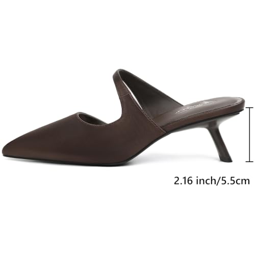 Image of Mostrin Kitten Heels for Women Pointed Toe Pumps Patent Leather Low Heel Slingback Heels with Buckle Dress Shoes for Dating Party Working