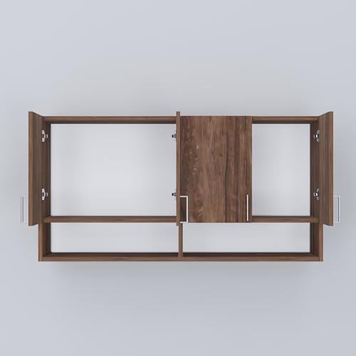 Image of SPECIALITY PANELS 4 Door Modular Wall Mounted Kitchen Cabinet with Organizer Shelf Space Saving Storage Unit Durable Engineered Wood Cupboard for Kitchen Living Room Utility Organizer Furniture
