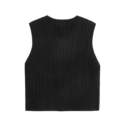 Womens Sweater Vest Sleeveless Pullover Jumpers Knitted V Neck Tank Tops for Ladies Girls2
