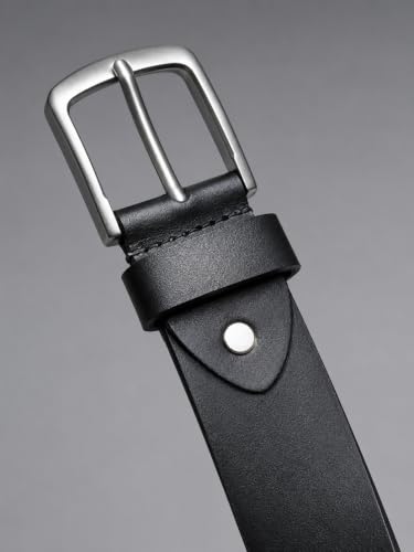 Image of LUQHAD Men's Genuine Leather Belt, Formal & Casual Wear, Rust-Proof Alloy Buckle