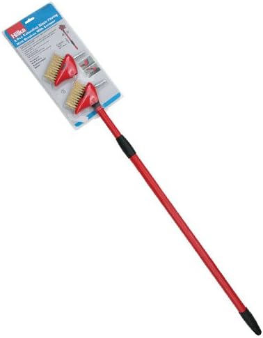 HilkaTools 55801902 Block Paving Wire Brushes and Scraper, Red, Set of 2 Pieces