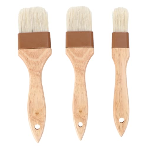 Levemolo 3-pc Bbq Sauce Brush Set Basting Brush for Grilling Baking Cooking Mop for Barbecue Pastry