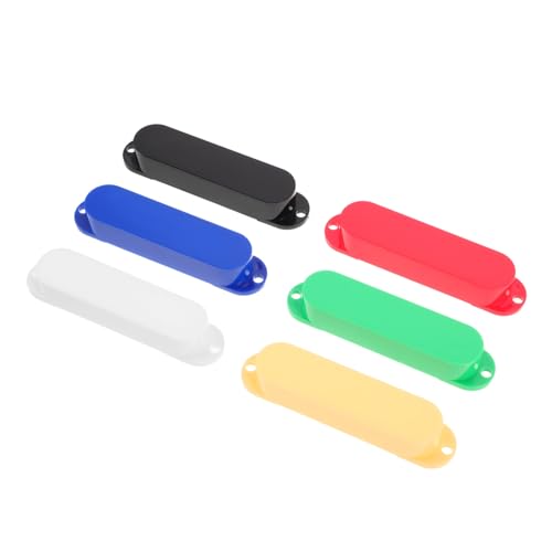 WEKADRIN 6個エレキギター用シングルコイルピックアップカバー 密閉型ケース なし保護シェル 軽量設計で簡単取り付け 電磁シールド対応 ピックアップリング