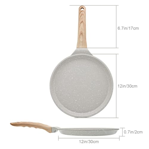 Bobikuke Crêpe Pfanne 30 cm für Induktion, Weiß – Ansicht 5