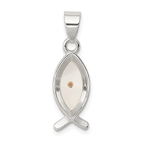 925 Sterling Silver Enameled Mustard Seed Ichthus Fish Pendant Charm Necklace Religious Ichthu Fine Jewelry For Women Gifts For Her #TOP21