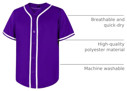 Camiseta de béisbol para hombre babyhealthy tamaño XX-Large color violeta miniatura 4