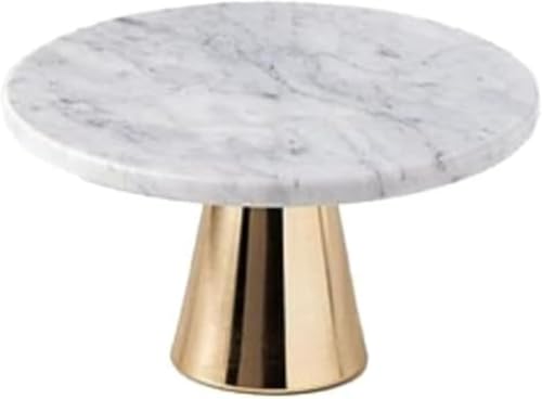 AOBOPO 大理石の丸トレイ、単層、足付き、リビングルームの化粧品ディスプレイラック、アクセサリーの保管、デザートショップのケーキデコレーションラック