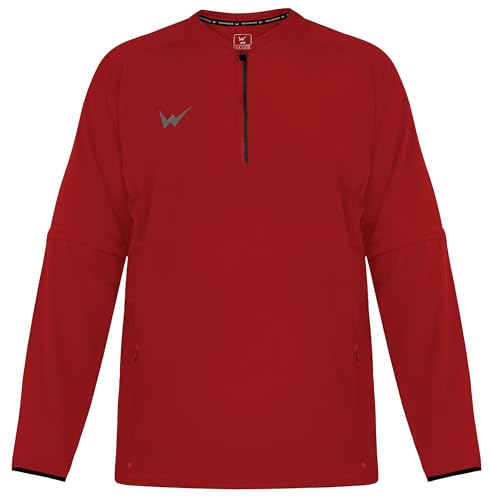 Baseball Full Sleeve Jacket for Men's | Adult Batting Cage Jacket with Quarter-Zip Front for Baseball Softball