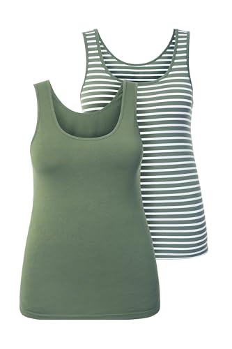 Débardeurs maillots de corps grandes tailles coton bio rayures unis 847051