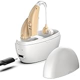 Hearing Aids,Rechargeable Hearing Aids for Seniors with Noise Cancelling,Adjustable Volume Control,Apply To Hearing Devices For Seniors and Adults,White