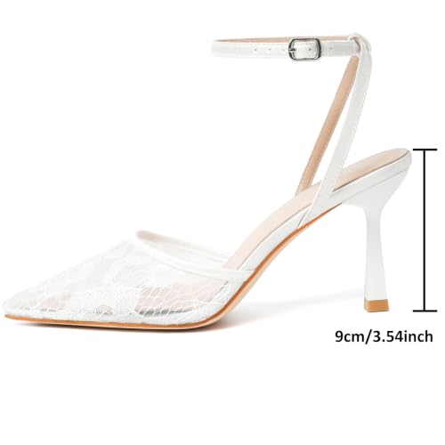 Image of Susanny Heels for Women Stiletto Closed Pointed Toe Backless Dress Shoes High Heels Sexy Kitten Pumps Wedding Guest Party Dance Prom Dressy Comfort Shoes