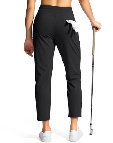 YYV Women's Pants with 3 Pockets High Waisted Golf Athletic Pants 7/8 Stretch Ankle Pants for Women Workout Travel Casual2