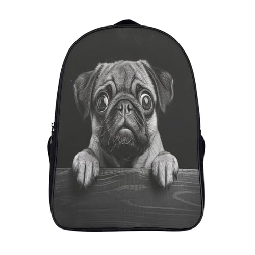 ChengzeTCo 16 Pollici 2 Scomparti Zaini BullCANE francese Zaino Per Studenti Scuola Media Zaino Per Laptop 40x28x16cm Zaino Sportivo Borsa Libro Bambini Viaggio All'aperto