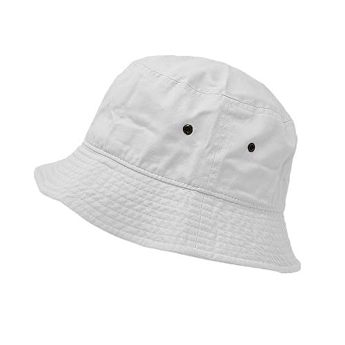 Glory Max Unisex Solid Color 100% Cotton Bucket Hat Small Brim Packable Travel Summer Beach Hat (as1, Alpha, s, m, White)