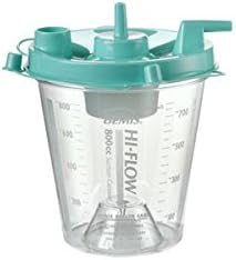 8002 004 Bemis Healthcare Quality Medical Products 800CC Hi-Flow Hospital Grade Suction Canister, Critical Measure Bottom, White LID - Product Number : #8002 004
