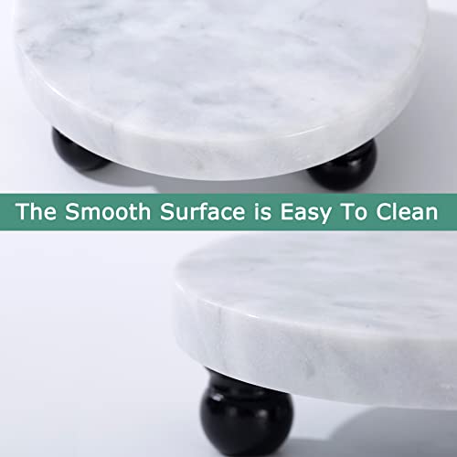 Fasolahome Decorative Marble Riser For Display, Cute Home, Bathroom, Kitchen Decor, Beautiful Marble Pedestal Stand Uniquely Displays Your Decorations, The Perfect Marble Tray To Add Some Beauty To Your House (Small-5.9Inch) #TOP2