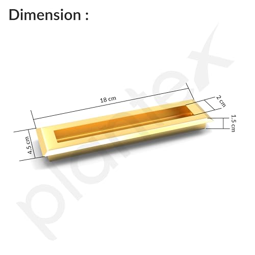 Image of Plantex Sliding Door Handle /Concealed Handle for Sliding Door /160mm Concealed Handle for Wardrobe /Kitchen Cabinet - Pack of 4 (PVD Gold)