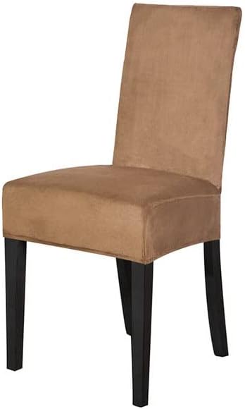 Miniatura 6 de Juego de fundas de terciopelo elástico para sillas de comedor, para sala de estar, boda, hotel y banquete, color negro (paquete de 6)