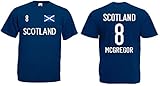Fruit of the Loom Textilie Schottland-Scotland McGregor Herren T-Shirt EM 2020 Trikot Look Style Shirt 8 Dunkelblau XL
