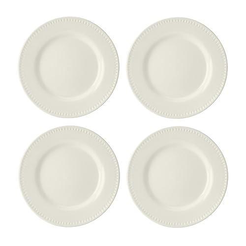 MIKASA Cranborne 4pc Stoneware Side Plate Set, 21cm, Gift Boxed, White