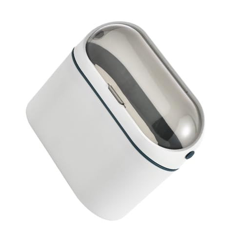 FONDOTIN Cestino Immondizia Da Tavolo Con Coperchio Bidone Spazzatura Parete Per Cucina e Bagno Porta Rifiuti Plastiche Design Moderno e Compatto Blu Scuro