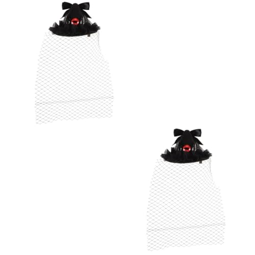 Chapeau fascinator maille Healeved rétro avec clip cheveux pour fête thématique et cosplay (2 Pcs)