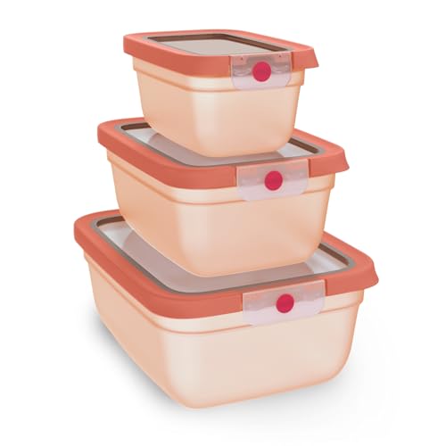 EMSA oneClick, Vorratsdose, One-Click-System, Lebensmittel 2x länger frisch, 100% auslaufsicher, Made in Germany, Orange… – Ansicht 1