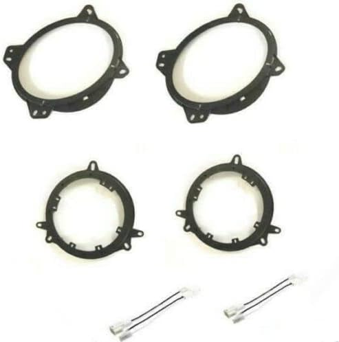 6x9" Front and 5.25"/6.5" Rear Door Speaker Install Bracket Mount Plates + Wire Harness Made for 2005-2018 Toyota Tacoma