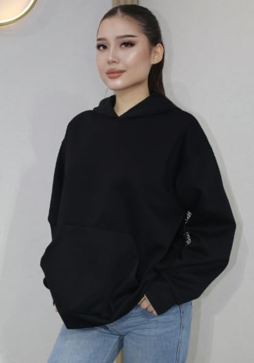 Image of Women's Hooded Sweatshirt with Mesh Back Panel for Women