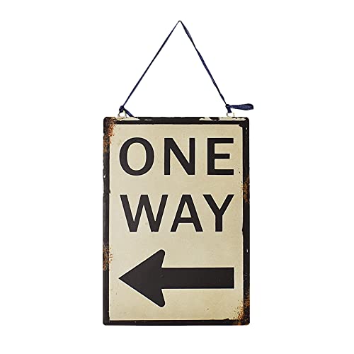 Metal One Way Sign With Left Arrow Decorative Hanging Signs Vintage Rusty Wall Art Indoor Outdoor Plaque For Patio Garden Garage #TOP21