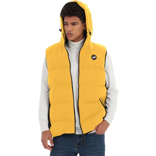 Image of MADHERO Men's Puffer Vest with Hood Water-Resistant Puffy Vests Outerwear Sleeveless Jacket