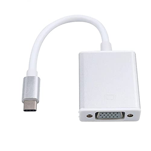 Bincolo USB-C to VGA Adapter, USB 3.1 Type C (Thunderbolt 3) to VGA Converter Compatible with MacBook Pro, New MacBook, MacBook Air 2018, Dell XPS 13/15, Surface Book 2 and More (Silver)