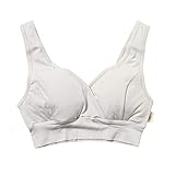 [MO-HOUSE（モーハウス）] 日本製 授乳ブラジャー 授乳ブラ マタニティブラ 日本助産師会推奨品 ノンワイヤー クロスオープン モーハウスブラ L ライトグレー