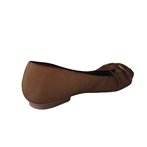 Sapatilha Feminina Bico Fino Detalhe Transpassado Linhaça CS Shoes Cor:Marrom;Tamanho:39