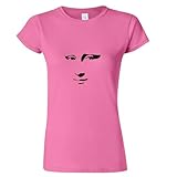 Col et épaules thermocollés PriceDumb T-shirt Mona Lisa avec motif visage souriant Leonardo da Vinci pour femme, Rose, XXL