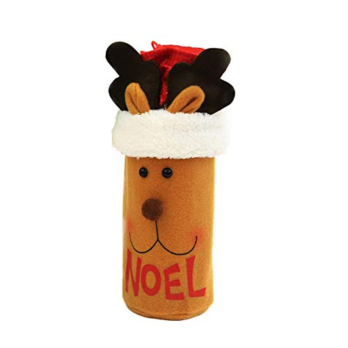 Hermosa ropa de navidad tapa de la botella de vino decoración encantadora decoración de la mesa de la cena decoración de la fiesta en el hogar