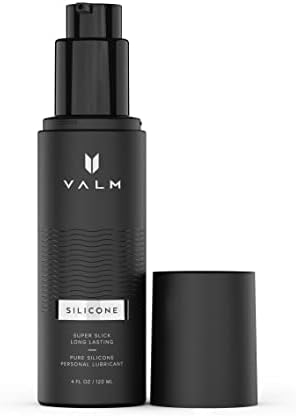 Valm Silicone Based Sex Lube | Ultra Long Lasting Sexual Personal Lubricant for Women, Men, and Couples | Waterproof, Unscented, Non-Sticky, Glycerin & Paraben Free | Locking Pump (4 Fl Oz)
