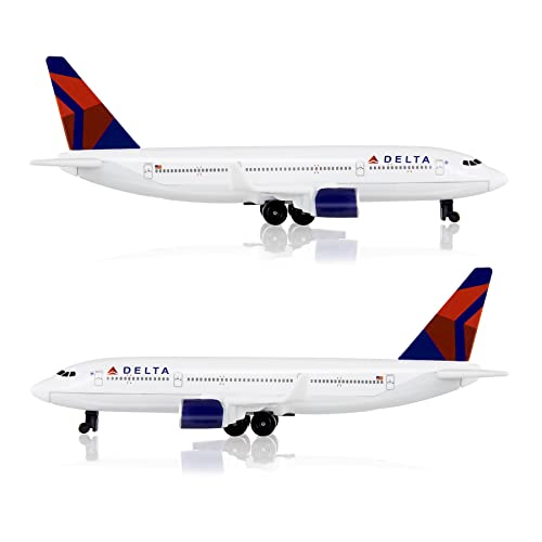 Modelo de avión Delta Plane miniatura metálica coleccionable con soporte 4