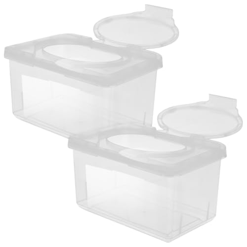 HOMSFOU Dispensador De Húmedas Para Bebé De 2 Piezas Soporte De Rellenable Material Pp Transparente Diseño De Uso Con Una Sola Mano Para Guardería Y Baño 7.67 X 4.92 X