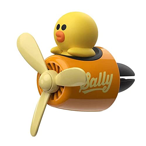 Yellow Duck Car Air Freshener,Cute Car Diffuser Rotating Propeller Air Outlet Vent Fresheners,Aromatherapy Ornament Car Accessories Air Fresheners for Cars Creative Car Perfume Decoration (Sally)…