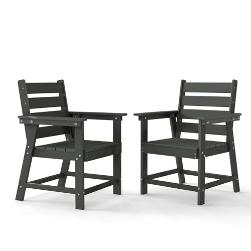Image of HDPE Dining Chair Set of 2, Gray