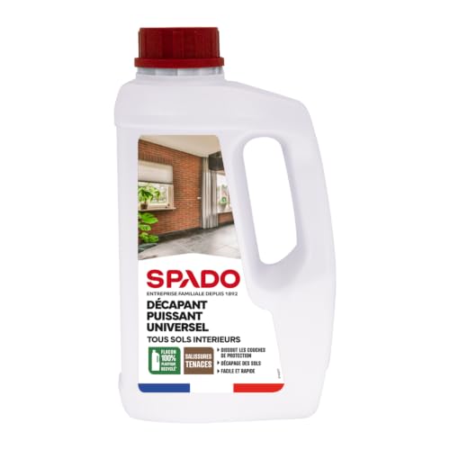 SPADO - Décapant surpuissant sol - Remise à neuf avant protection - Dissout les couches de toutes les protections - Facile & rapide - Pour tous types de sols - Parfumé - 1L - Fabriqué en France