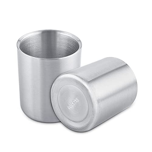 Ale Pomos Whiskey Glass Set Of 2 Stainless Steel, Bourbon Glasses,Double Walled Whiskey Tumbler,Unbreakable 10Oz Old Fashioned Glass, Whiskey Gifts For Men Or Whiskey Lover #TOP2