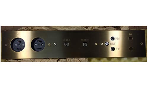 Multiprise complète haut de gamme coloris bronze 41x8cm pour finitions soignées