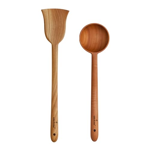 Image of Cooker&Mixer Neem Wooden Flip /Spatula /Ladle for Cooking Dosa /Roti /Chapati | Kitchen Tools | No Harmful Polish | Handmade | Cookware (Dosa Combo)