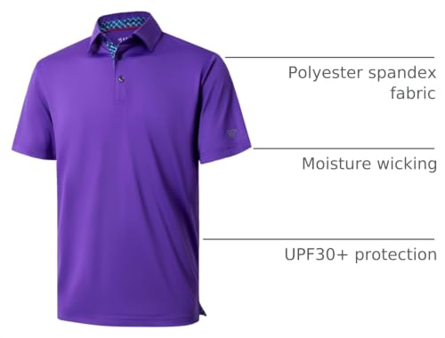 Image of Mens Polo Shirts Short and Long Sleeve Casual Solid Stylish Dry Fit Performance Designed Collared Golf Polo Shirts for Men