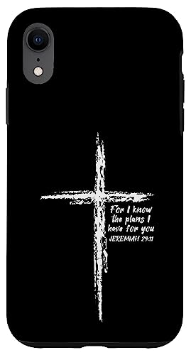 iPhone XR Cross I Know The Plans Verse Bible Jesus God Christian Gift Case