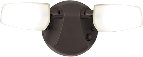 HALO Luz de inundación doble al aire libre del atardecer al amanecer del LED con temperatura de color seleccionable - negro