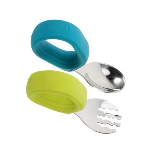 SOESFOUFU 2 Pcs Stainless Steel Utensils Food Spoon Safe Utensil Spoons Silverware Fork Spoons Spoon Tableware Utensil Metal Spoon